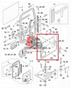 Пластина двери металлическая LH FLD, 18-30776-000