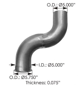 Труба глушителя OD=5" (127mm) (турбина-гофра) FLD DDE S60 12,7L/CUM N14, 740092
