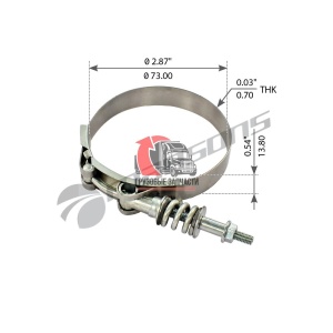 Хомут пружинный патрубка системы охлаждения T-BoltID=2.69"(68mm)-3.00"(76mm) FTL, 580.284