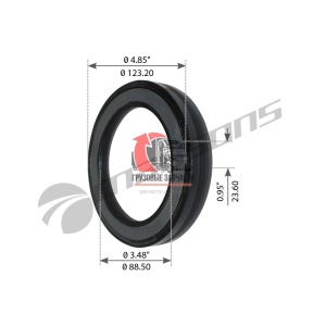 Сальник ступицы тягача перед FTL/INTER/VNL/KW (резина), 330.001NA