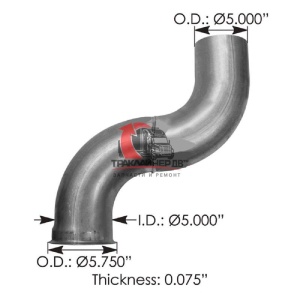 Труба глушителя OD=5" (127mm) (турбина-гофра) FLD CAT/3406E/C15/DDE S60, 740091